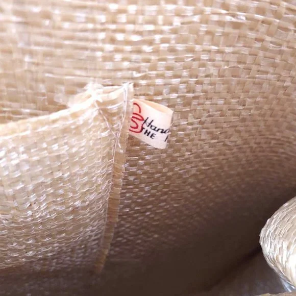 Handmade Pink Straw Cabana Small Summer Vacation Handbag Purse Fashion Tote - Picture 6 of 7